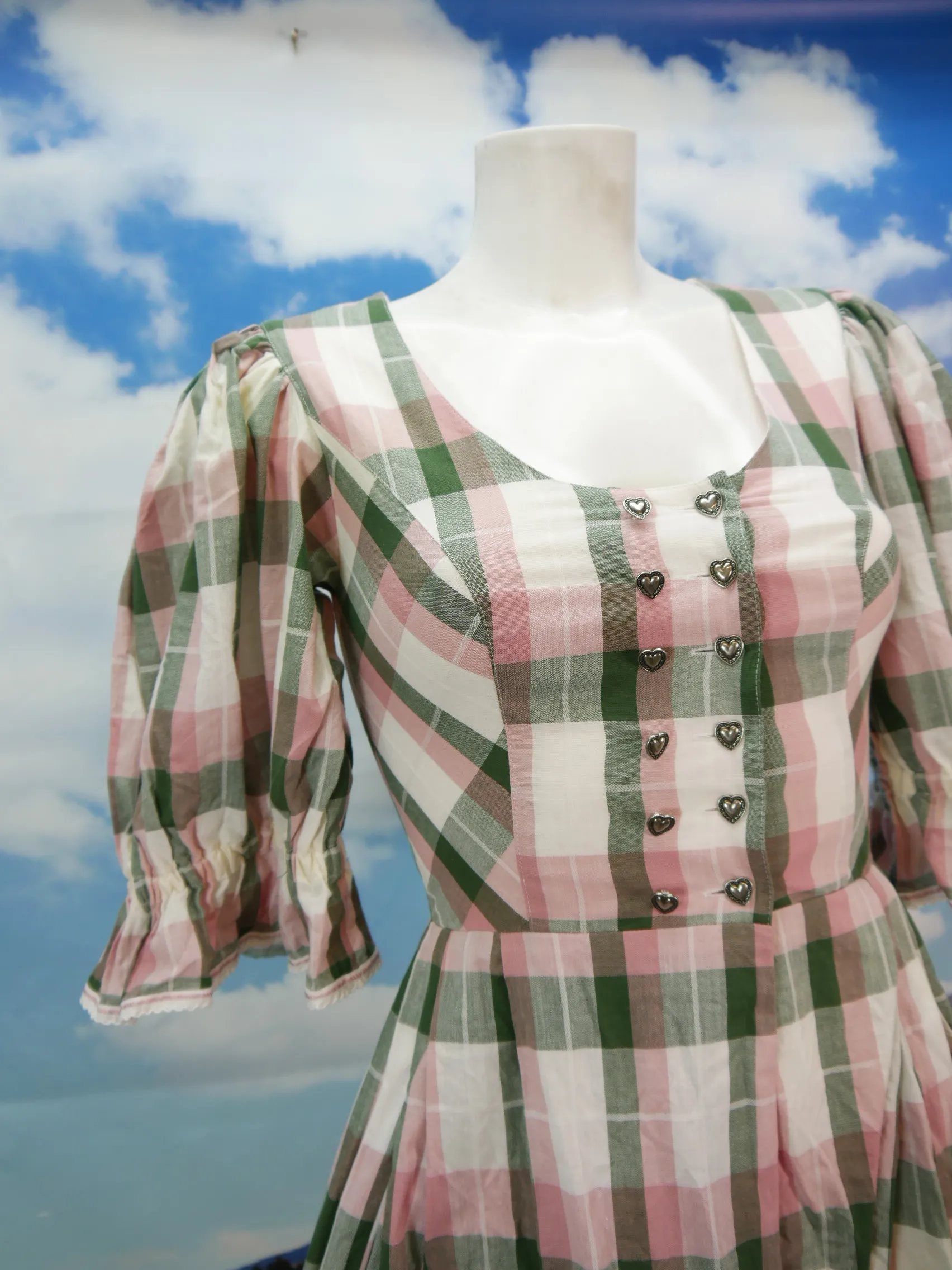 Altenbeurer C&A Baumwolle mit Wienernaht erfrischend Dirndl ohne Schürze Gr.34